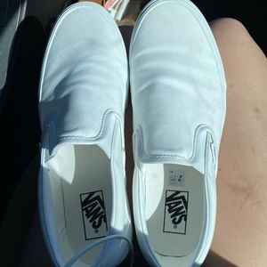 white slip on vans